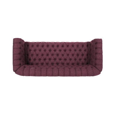 Barneyville Traditional Chesterfield Sofa Wine - Christopher Knight Home - Image 5