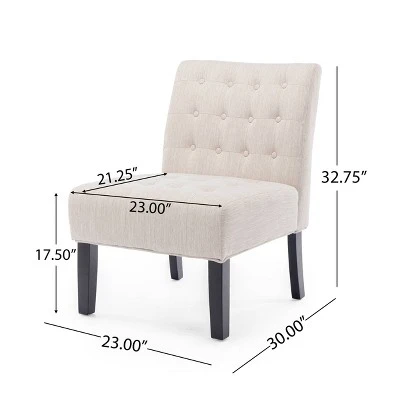 Set Of 2 Lewis Contemporary Fabric Tufted Slipper Chairs - Christopher Knight Home - Image 8