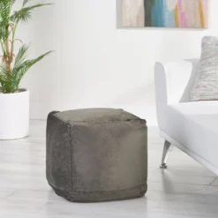 Caney Modern Velveteen Cube Pouf - Christopher Knight Home