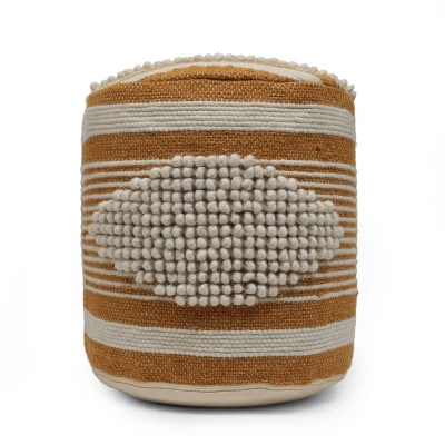 Lucknow Boho Handcrafted Fabric Cylinder Pouf - Christopher Knight Home - Image 11