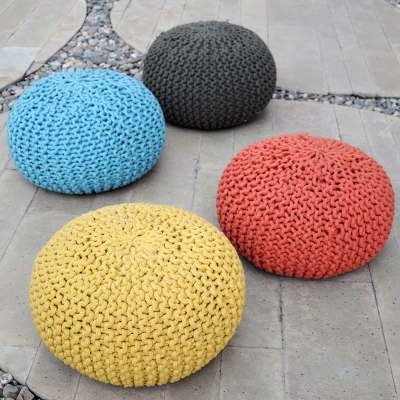 Moro Handcrafted Modern Cotton Pouf - Christopher Knight Home - Image 4