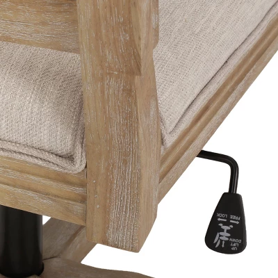 Sandine Rustic Upholstered Swivel Office Chair - Christopher Knight Home - Image 6