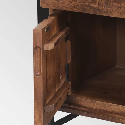 Guetlet Boho Cabinet Light Brown/Black - Christopher Knight Home - Image 3