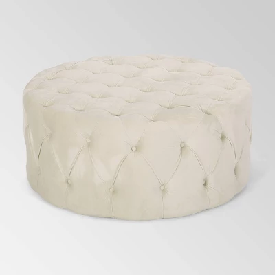 Orla Modern Glam Round Ottoman - Christopher Knight Home - Image 4