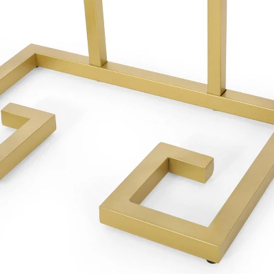 Hickson Modern Glam C Shaped End Table Gold - Christopher Knight Home - Image 6