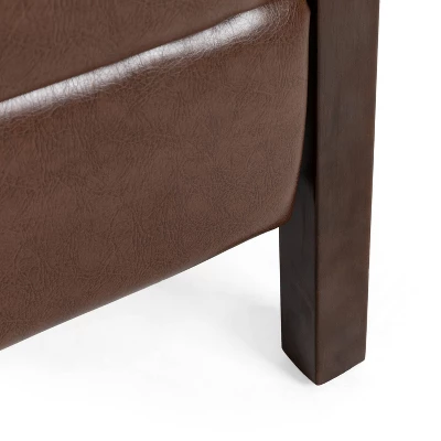 Fernhill Mid Century Modern Faux Leather Upholstered Pushback Recliner Dark Brown/Dark Espresso - Christopher Knight Home - Image 5