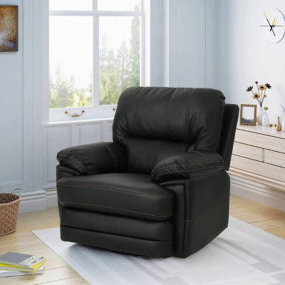 Elodie Leather Swivel Power Recliner - Christopher Knight Home