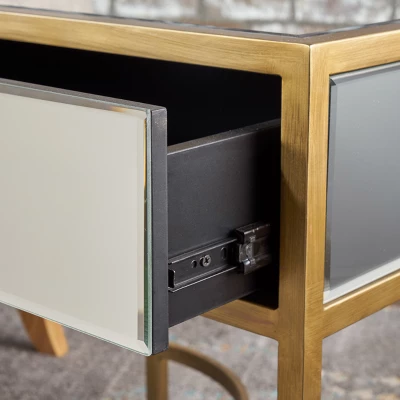 Siryen Modern Side Table Mirrored Gold - Christopher Knight Home - Image 2