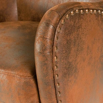 Lorenzo Studded Club Chair Brown - Christopher Knight Home - Image 6