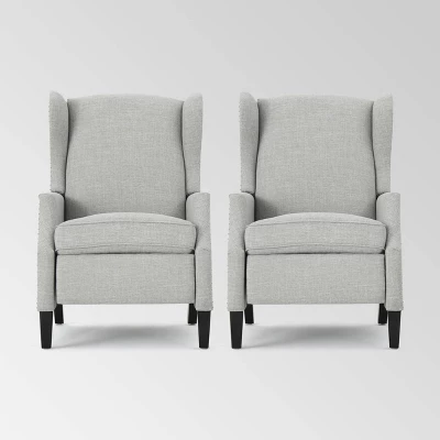 Set Of 2 Wescott Contemporary Fabric Recliners - Christopher Knight Home - Image 16