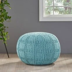 Yuny Handcrafted Modern Fabric Pouf - Christopher Knight Home
