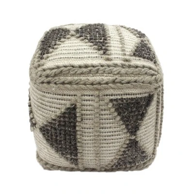 Tamsin Boho Handcrafted Cube Pouf Gray/Ivory - Christopher Knight Home - Image 2