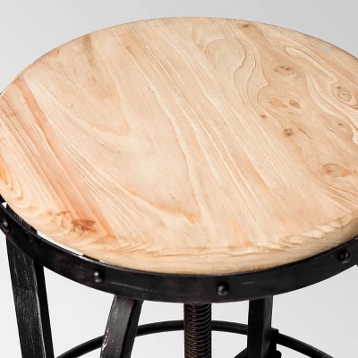 Set Of 2 Farmdale Industrial Adjustable Swivel Barstool Tan - Christopher Knight Home - Image 3