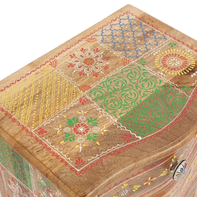 Ailey Handcrafted Boho Mango Wood 3 Drawer Nightstand Natural - Christopher Knight Home - Image 10