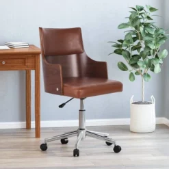 Rhine Mid-Century Modern Upholstered Swivel Office Chair - Christopher Knight Home