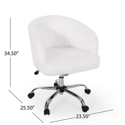 Syosset Modern Glam Swivel Office Chair White/Silver - Christopher Knight Home - Image 9