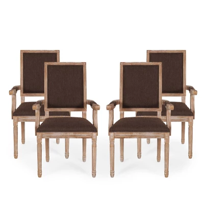 Set Of 4 Maria French Country Wood Upholstered Dining Chairs - Christopher Knight Home - Image 13