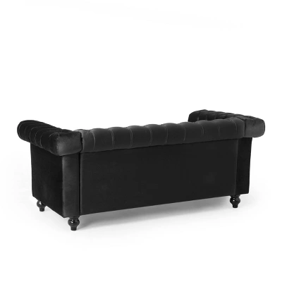 Brinkhaven Modern Glam Tufted Velvet Loveseat With Nailhead Trim - Christopher Knight Home - Image 2