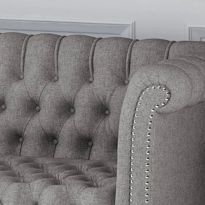 Barneyville Traditional Chesterfield Sofa Gray - Christopher Knight Home - Image 6