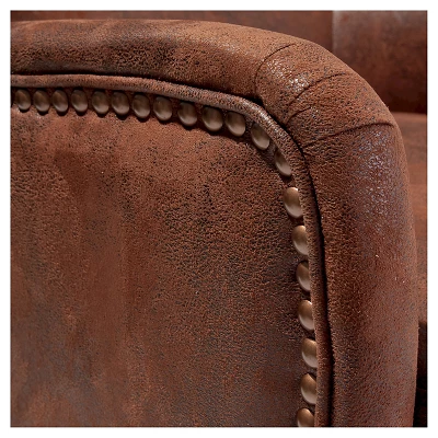 Lorenzo Studded Club Chair Brown - Christopher Knight Home