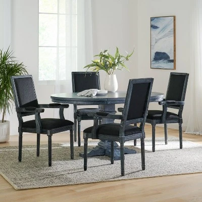 5pc Maria French Country Wood Expandable Dining Set Gray/Black - Christopher Knight Home - Image 4