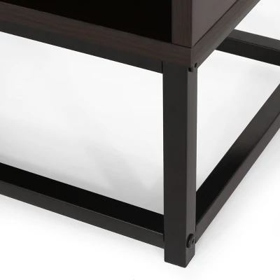 65" Bucy Modern Industrial 6 Shelf V Bookcase Dark Gray/Black - Christopher Knight Home - Image 3