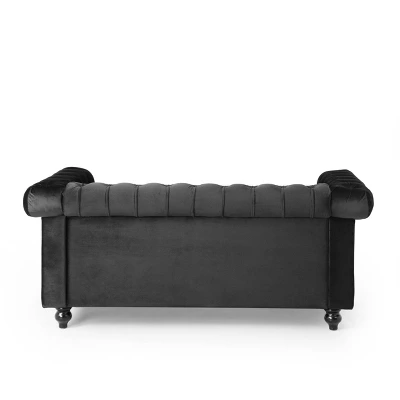 Brinkhaven Modern Glam Tufted Velvet Loveseat With Nailhead Trim - Christopher Knight Home - Image 5