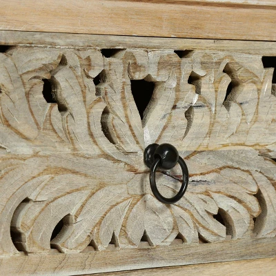 Horeb Boho Handcrafted Mango Wood 3 Drawer Sideboard Antique White - Christopher Knight Home - Image 2