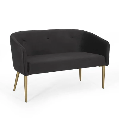 Brayer Modern Glam Tufted Velvet Loveseat - Christopher Knight Home - Image 8