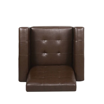 Craigue Contemporary Tufted Faux Leather Pushback Recliner - Christopher Knight Home - Image 3