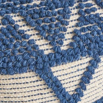 Azelea Boho Ottoman Pouf Blue/White - Christopher Knight Home - Image 2