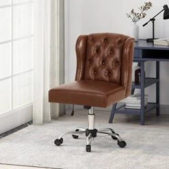 Beltagh Contemporary Wingback Tufted Swivel Office Chair - Christopher Knight Home