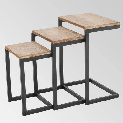 Tohono Nesting Tables Antique Firwood (Set Of 3) - Christopher Knight Home - Image 2