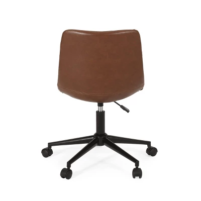 Jarvi Contemporary Upholstered Swivel Office Chair With Rolling Casters - Christopher Knight Home - Image 7