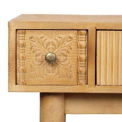 Warthen Boho Handcrafted 4 Drawer Console Table Natural - Christopher Knight Home - Image 8