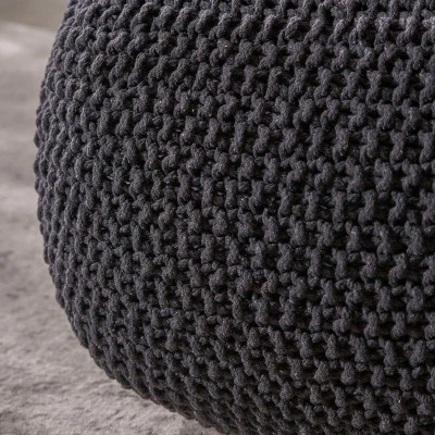 Hollis Knitted Cotton Square Pouf - Christopher Knight Home - Image 2