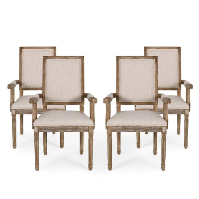 Set Of 4 Maria French Country Wood Upholstered Dining Chairs - Christopher Knight Home - Image 11