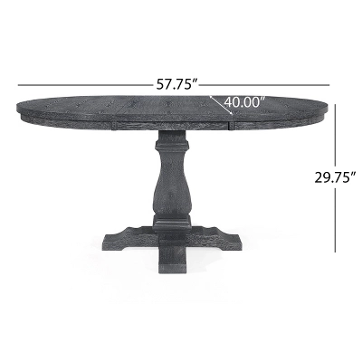 5pc Maria French Country Wood Expandable Dining Set Gray/Black - Christopher Knight Home - Image 10