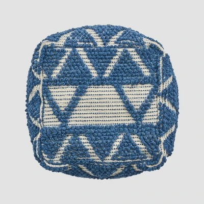 Azelea Boho Ottoman Pouf Blue/White - Christopher Knight Home - Image 3