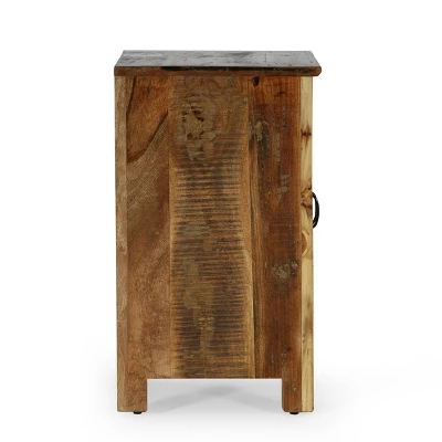 Greenler Boho Handcrafted 2 Door Wood Sideboard Natural/Multi Colored - Christopher Knight Home - Image 5