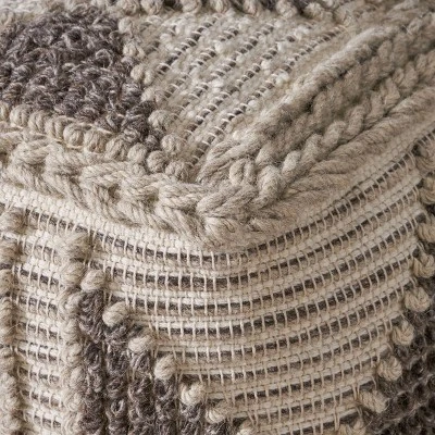 Tamsin Boho Handcrafted Cube Pouf Gray/Ivory - Christopher Knight Home - Image 4