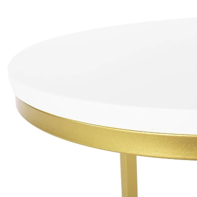 Ingersol Modern Glam C Shaped End Table White/Gold - Christopher Knight Home - Image 6