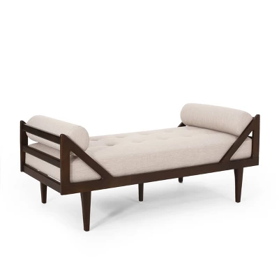 Rayle Contemporary Tufted Chaise Lounge With Rolled Accent Pillows - Christopher Knight Home - Image 2