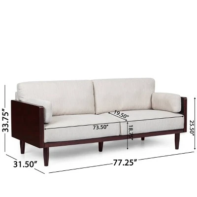 Sofia Mid-Century Modern Upholstered 3 Seater Sofa - Christopher Knight Home - Image 9
