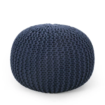 Nahunta Modern Knitted Cotton Round Pouf - Christopher Knight Home - Image 12