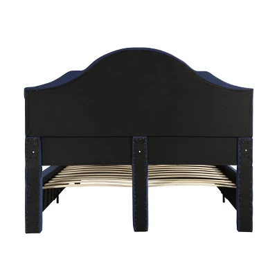 Queen Cordeaux Fully-Upholstered Bed Navy Blue - Christopher Knight Home - Image 5