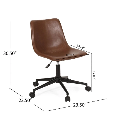 Jarvi Contemporary Upholstered Swivel Office Chair With Rolling Casters - Christopher Knight Home - Image 12