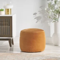 Gwinnett Modern Velveteen Cylinder Pouf - Christopher Knight Home