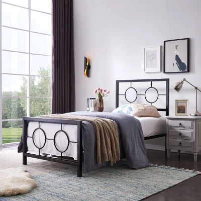 Francoise Modern Contemporary Iron Platform Bed - Christopher Knight Home - Image 2