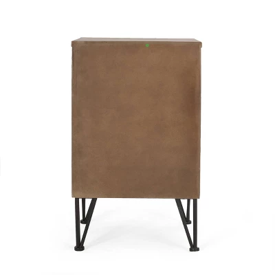 Pilster Contemporary End Table With Storage Walnut/Natural/Black - Christopher Knight Home - Image 6